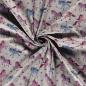 Preview: Alpenfleece Druck Einhörner Rosa, Blau auf Grau-melliert
